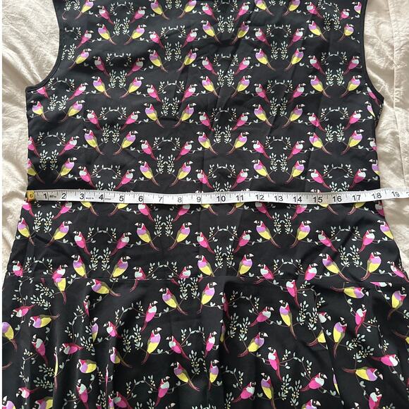 CeCe Bird Print Bitsy Loose Flare Dress EUC 12‎ - Picture 9 of 9